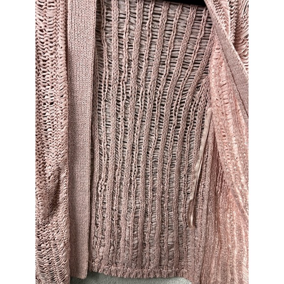 Chicos Cardigan Sweater Size 0 Small Open Front Pink Midweight Chunky Knit - Picture 3 of 6